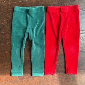 Hanna Andersson Red and Green Corduroy Leggings - Spring, Valentines, Christmas